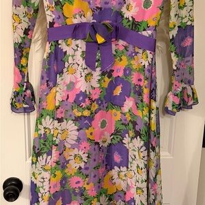 Vintage Miss Elliette 1970s Floral Maxi Dress